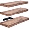 Sorbus Wood Floating Wall Shelves - Set of 3 great as Book Shelf, Wall Decor, Home Decor, Frames, Trophy Display & more